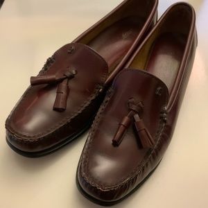 Shell Cordovan leather Etienne Aigner tassel moccasins loafers